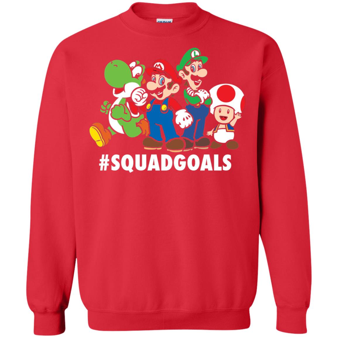 Nintendo Super Mario Luigi #squadgoals Gamer T-shirt Red