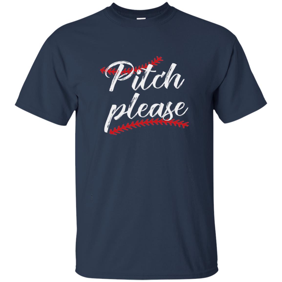 Pitch Please Funny Baseball Lover T-shirt Navy