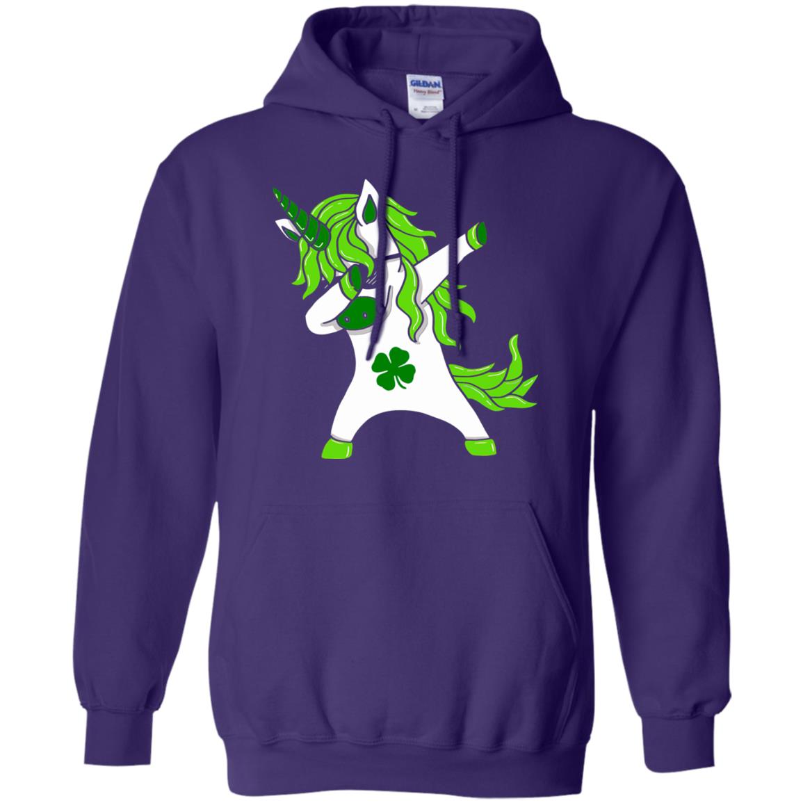 Dabbing Unicorn St Patricks Day Lepricorn T-shirt Purple
