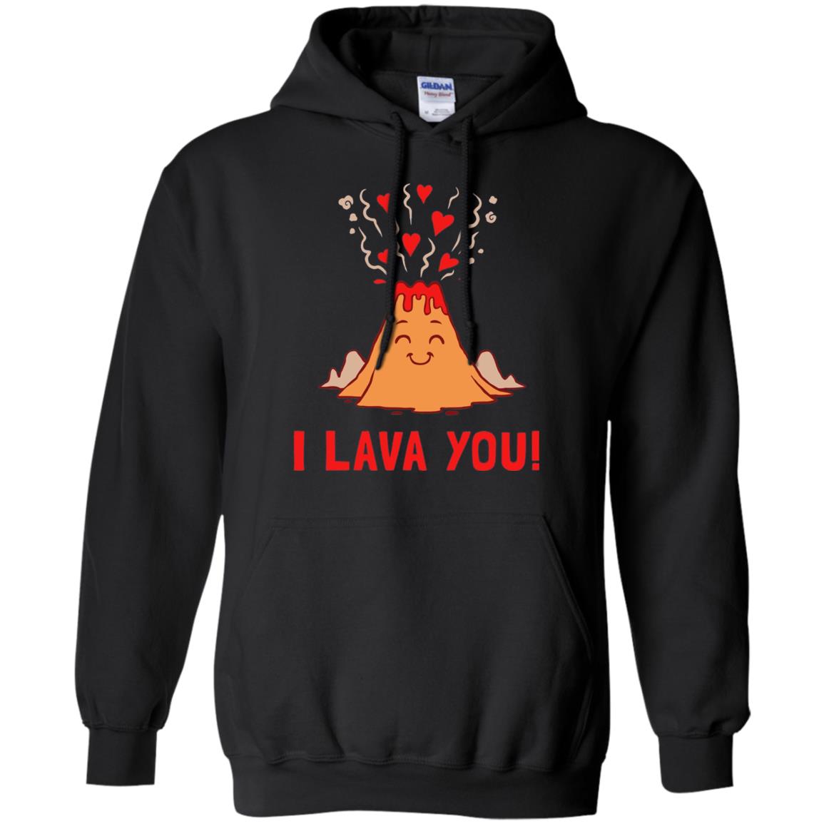 Funny Volcano Valentines Love T-shirt I Lava You T-shirt Black