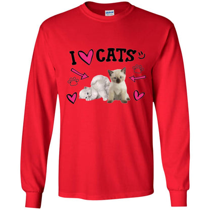 Cat Lover T-shirt I Love Cats Red