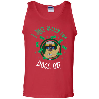 Dog Lover T-shirt I Just Really Like Dogs, Ok Red