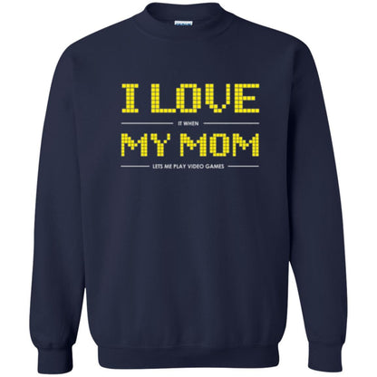 Family T-shirt I Love My Mom Let's Me Play Video Games Navy