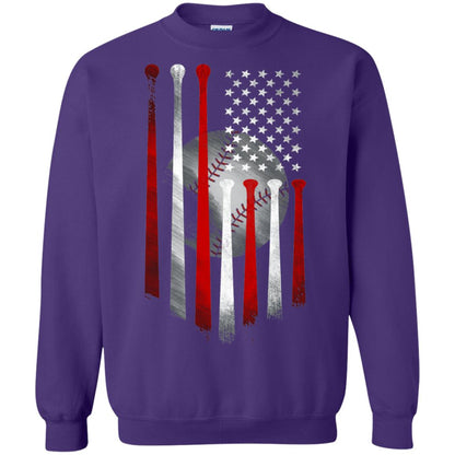 American Flag Baseball Flag Baseball Lover T-shirt Purple