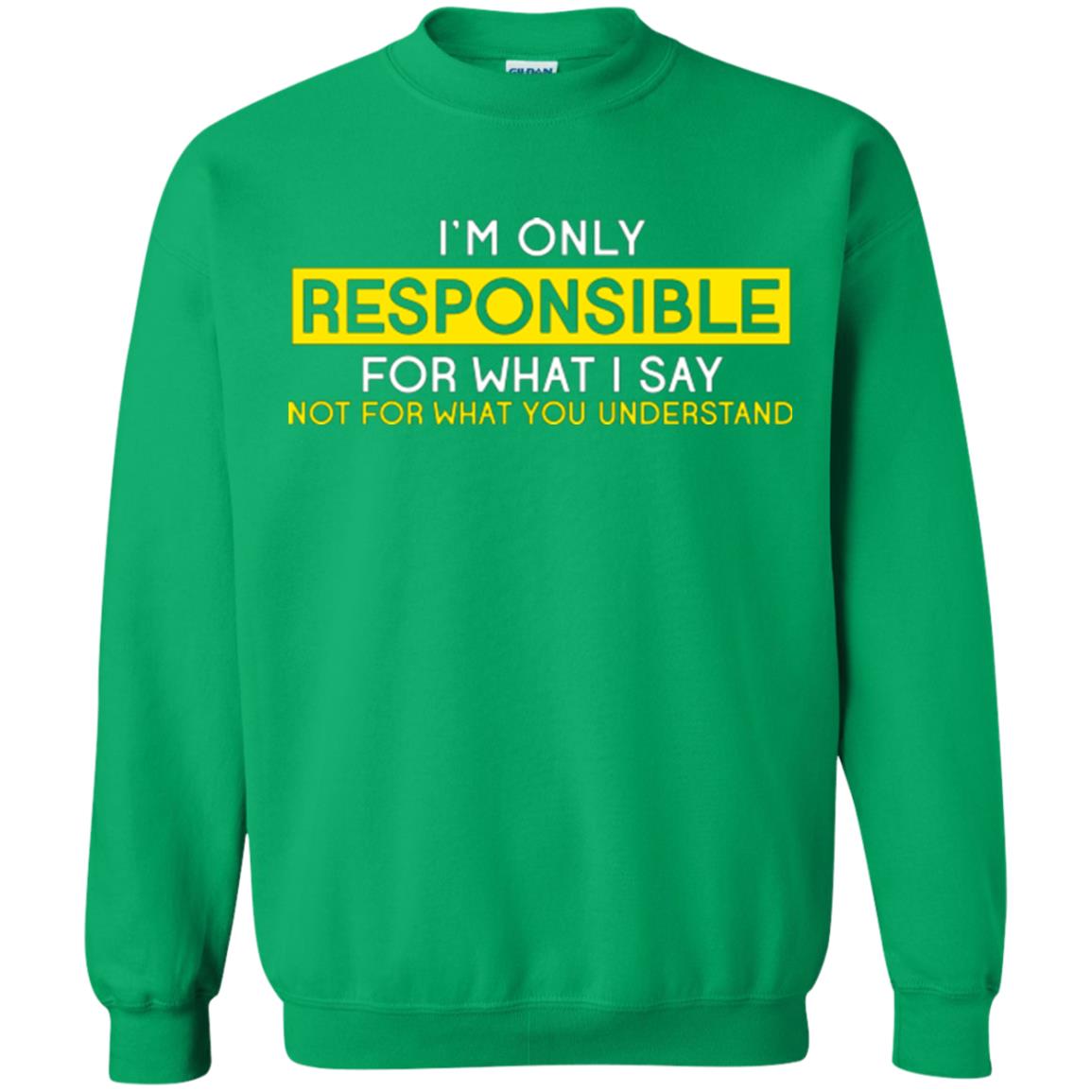 I’m Only Responsible For What I Say Not For What You Understand T-shirt Irish Green