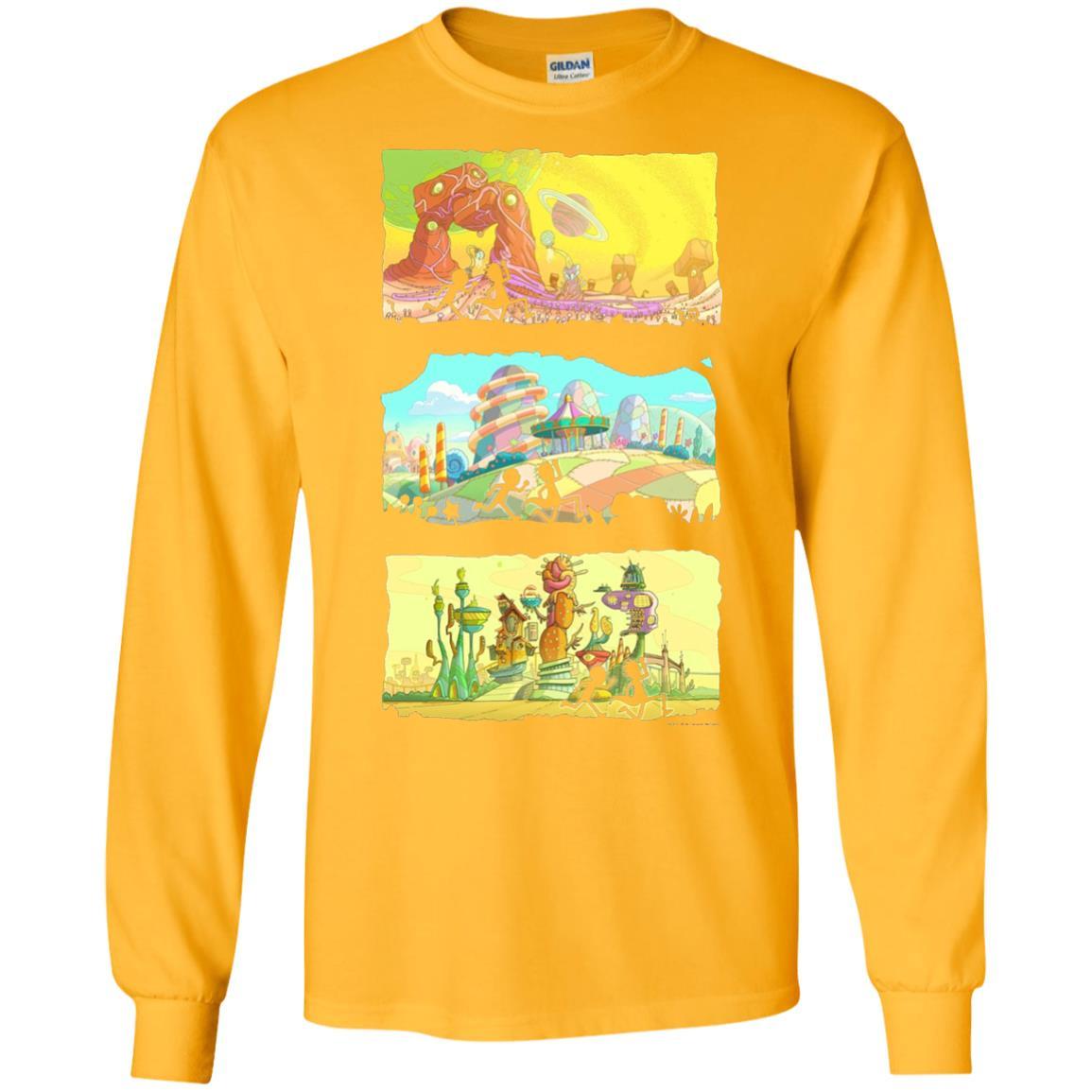 Movie T-Shirt Running Silhouettes On Alien Land Gold