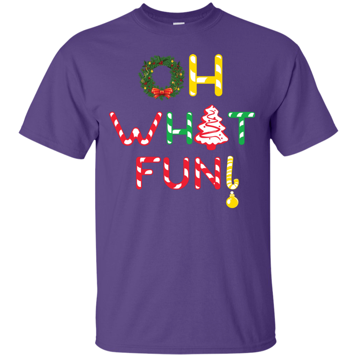 Christmas T-shirt Oh What Fun Purple