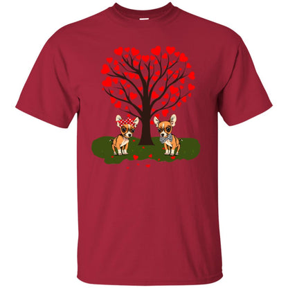 Valentine Chihuahua Couple Heart Tree Shirt Cardinal