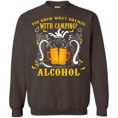 You Know What Rhymes With Camping Alcohol Beer Camping Gift Shirt Dark Chocolate