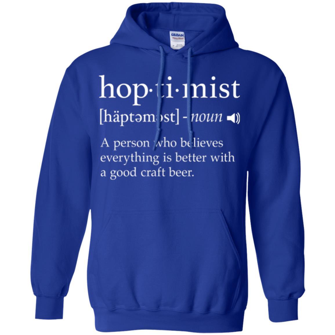 Beer Lover T-shirt Hoptimist Definition Royal