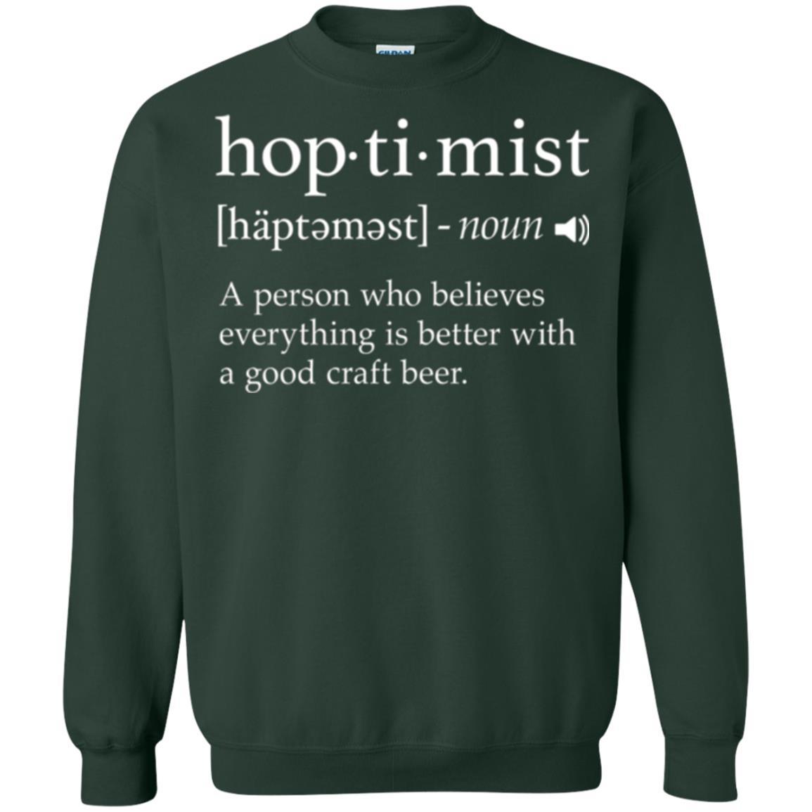 Beer Lover T-shirt Hoptimist Definition Forest Green