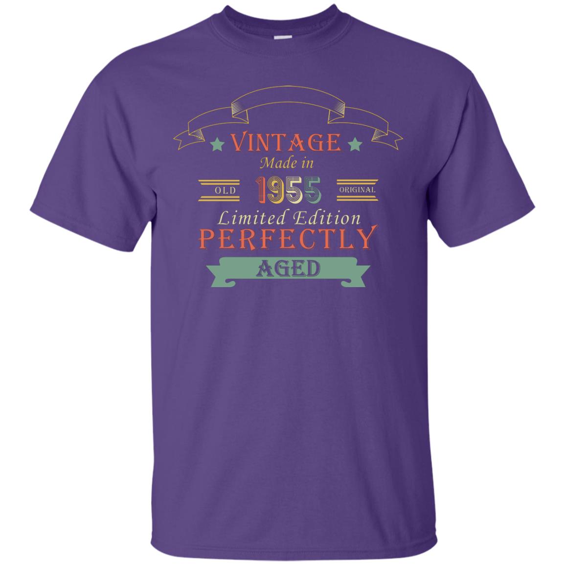 Vintage Made In Old 1955 Original Limited Edition Perfectly Aged 63th Birthday T-shirt Purple