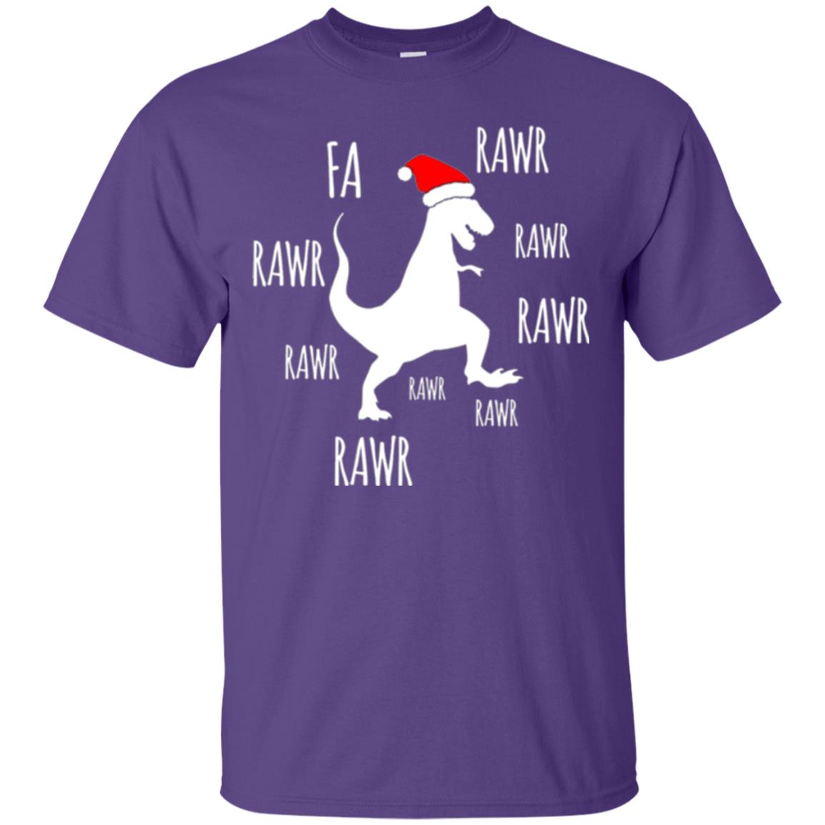 Christmas T-shirt Fa Rawr Rawr Funny T-rex Dinosaur Purple