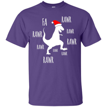 Christmas T-shirt Fa Rawr Rawr Funny T-rex Dinosaur Purple