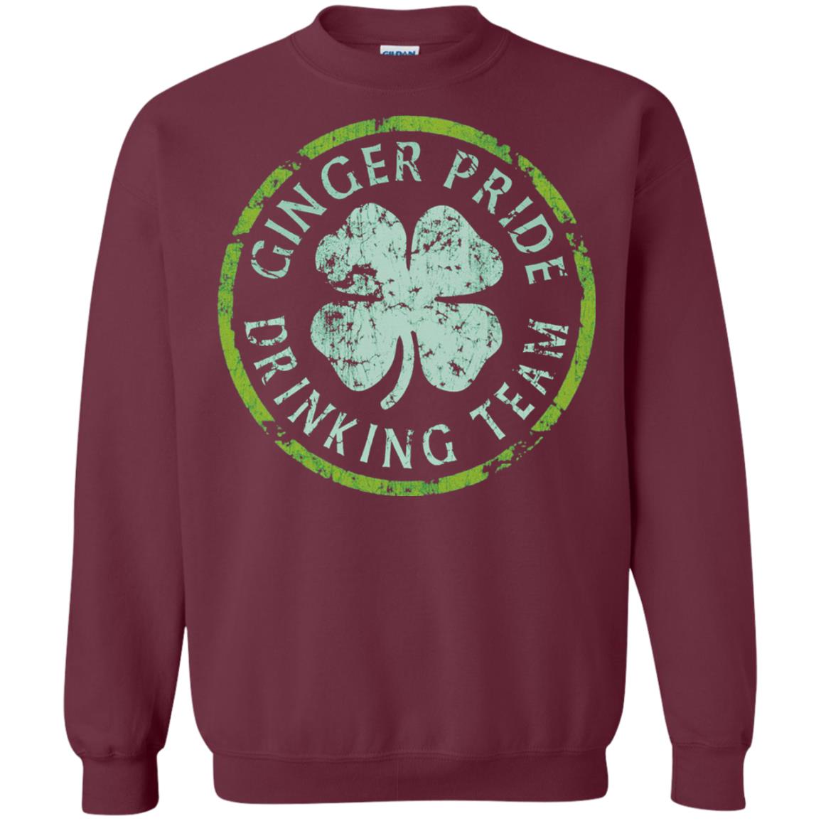 Funny Ginger Pride Drinking Team Irish T-shirt Maroon