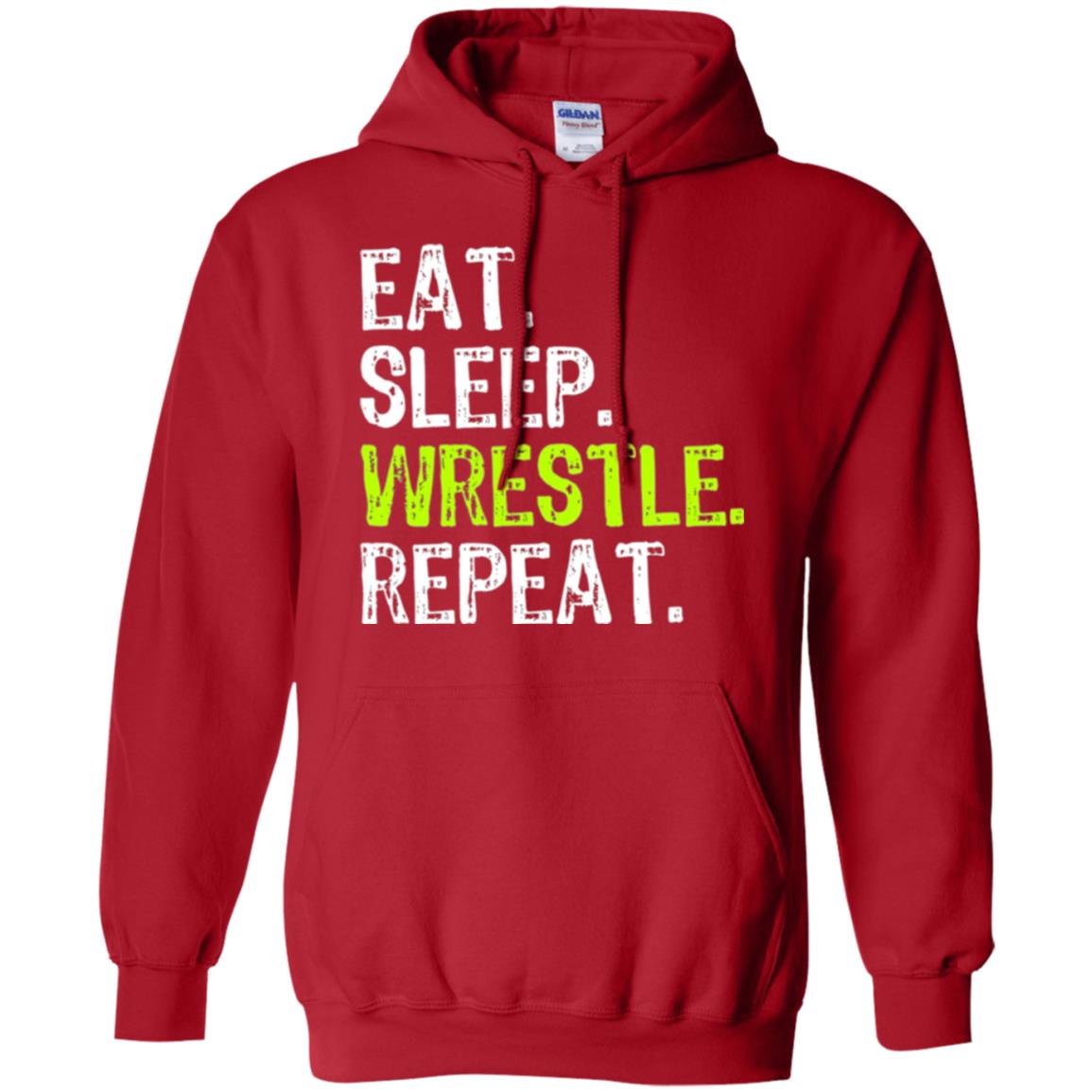 Wrestling T-shirt Eat Sleep Wrestle Repeat Red