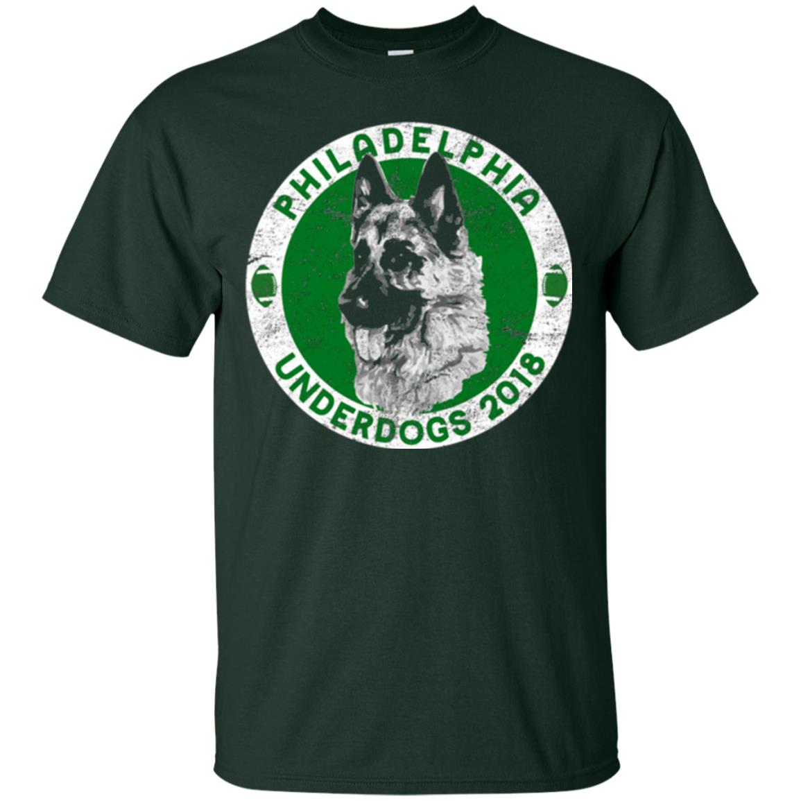 Dog Lover T-shirt Philadelphia Underdogs 2018 Distressed Forest Green