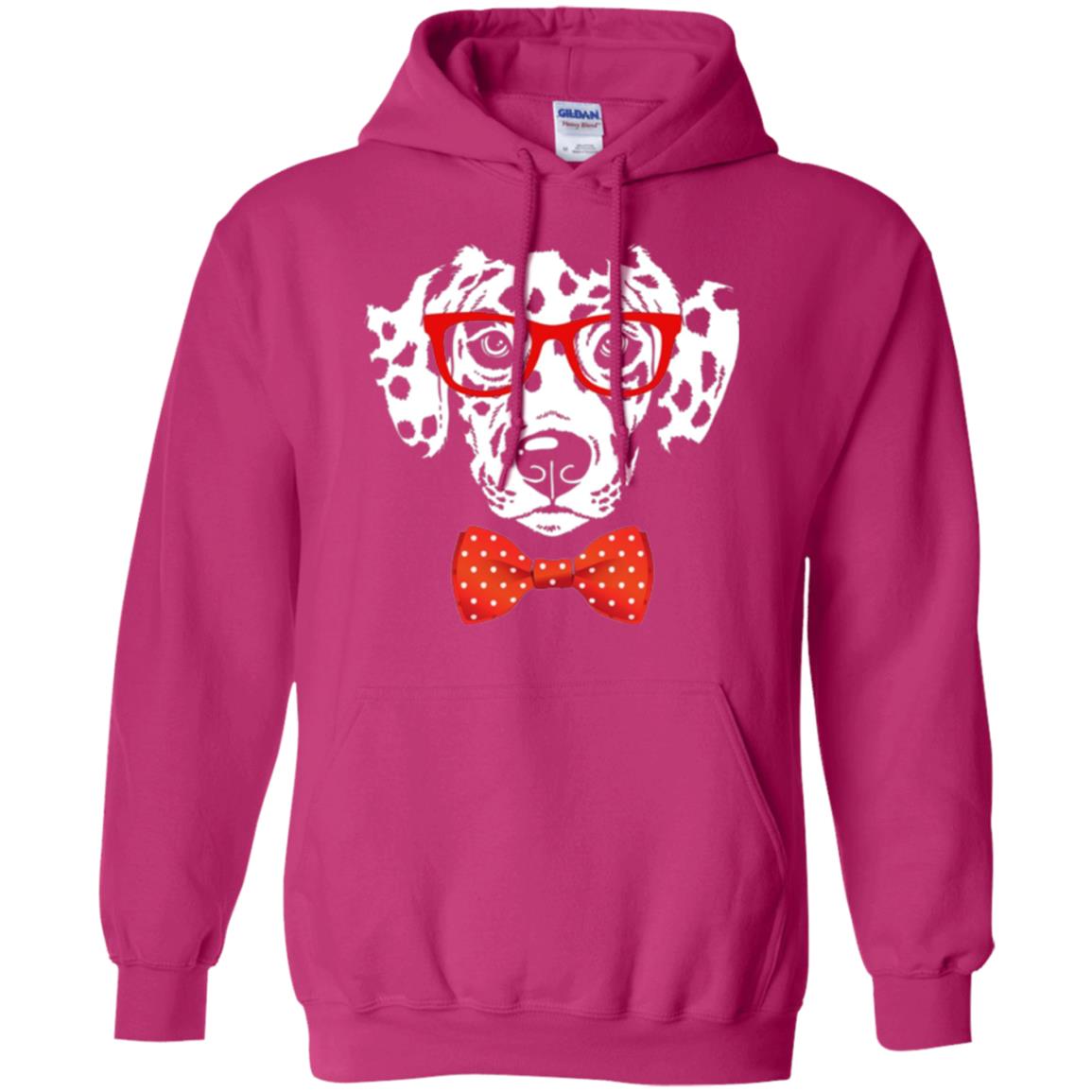 Dog Lover T-shirt Hipster Dog Dalmatian Wearing Glasses Heliconia