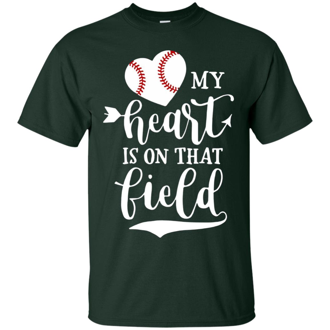 My Heart Is On That Field Softball Mom Shirt Forest