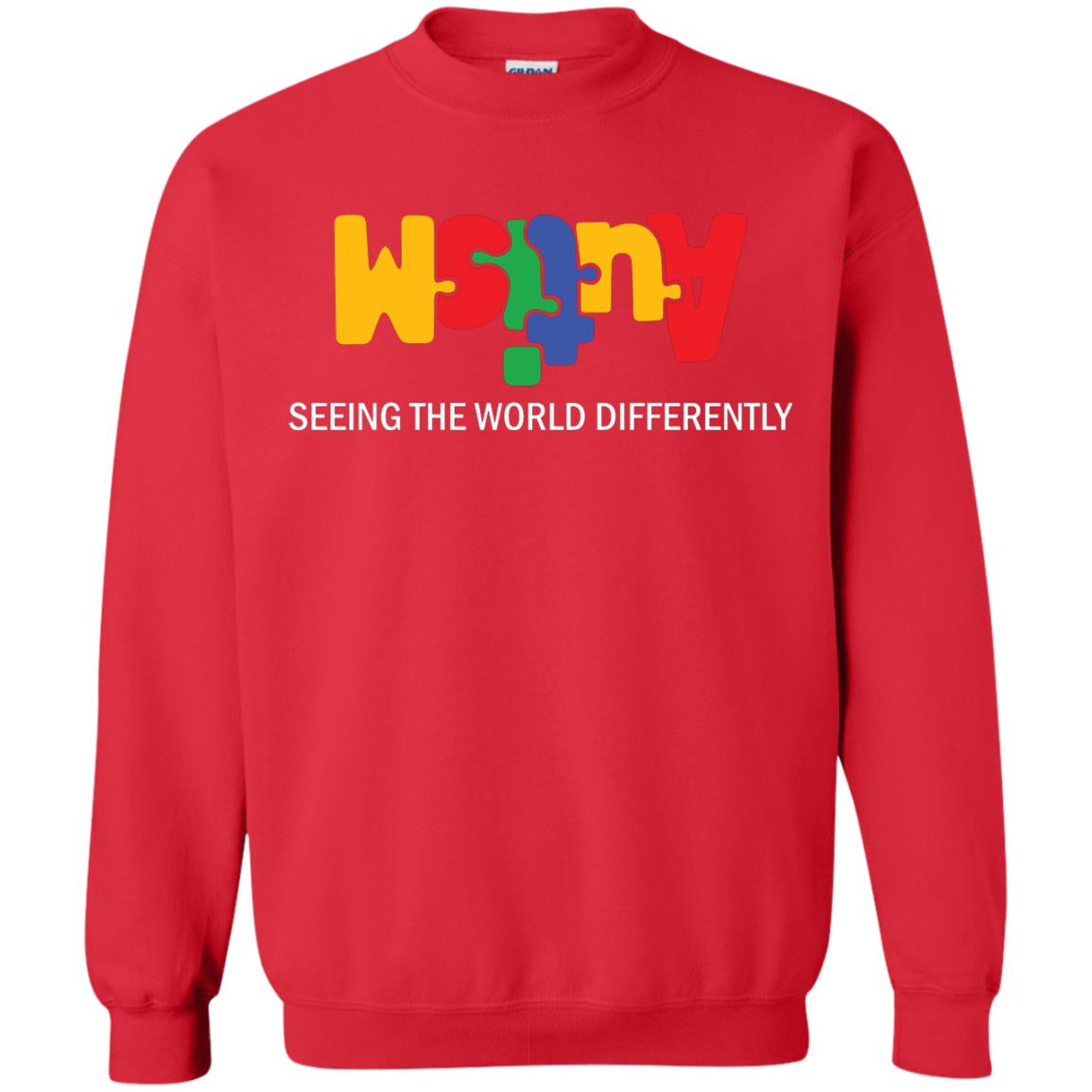 Autism Awareness T-shirt Seeing The World Differently Red