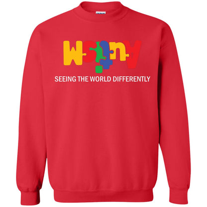 Autism Awareness T-shirt Seeing The World Differently Red