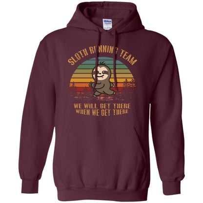 Sloth Running Team We Will Get There When We Get There Shirt Maroon