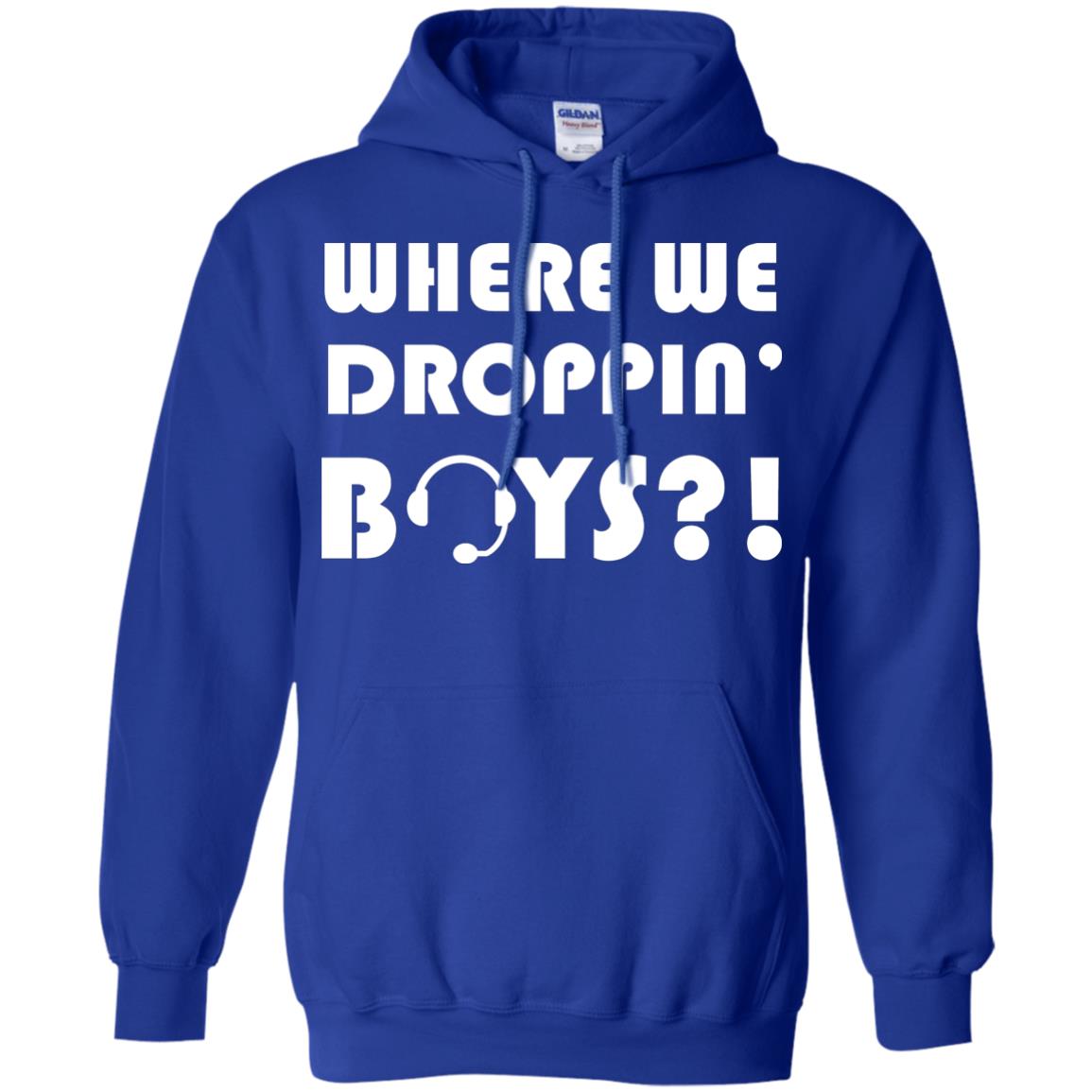 Where We Dropping Boys Gamer Shirt Royal