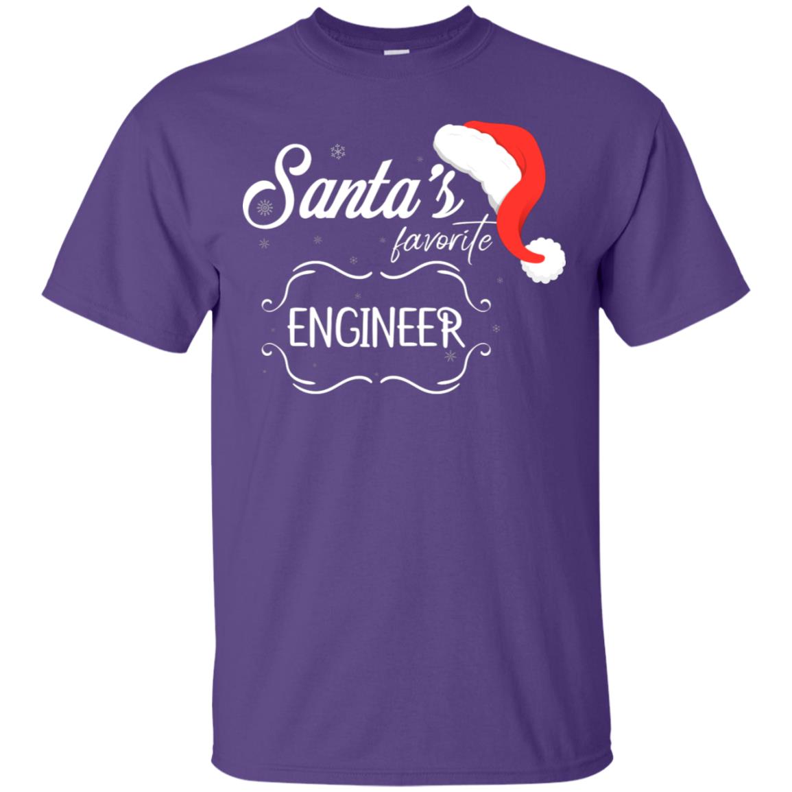 Santa's Favorite Engineer Engineering X-mas Gift Shirt For Engineers Purple