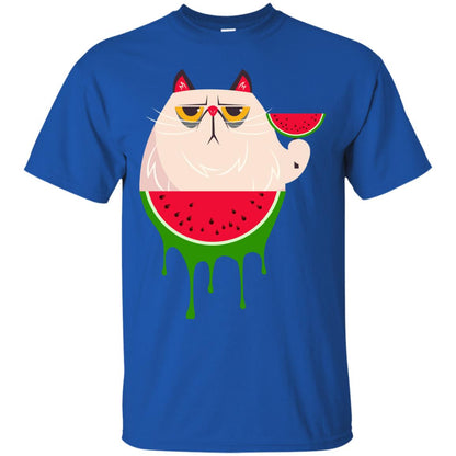 Watermelon Cat Funny Summer Melon Fruit Shirt Royal