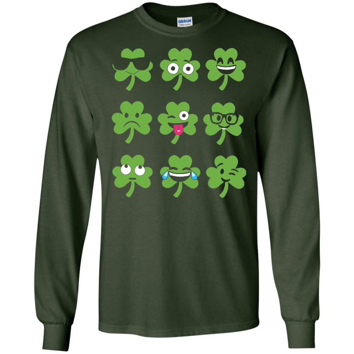 Emoji Shamrock St. Patrick_s Day T-shirt Forest Green