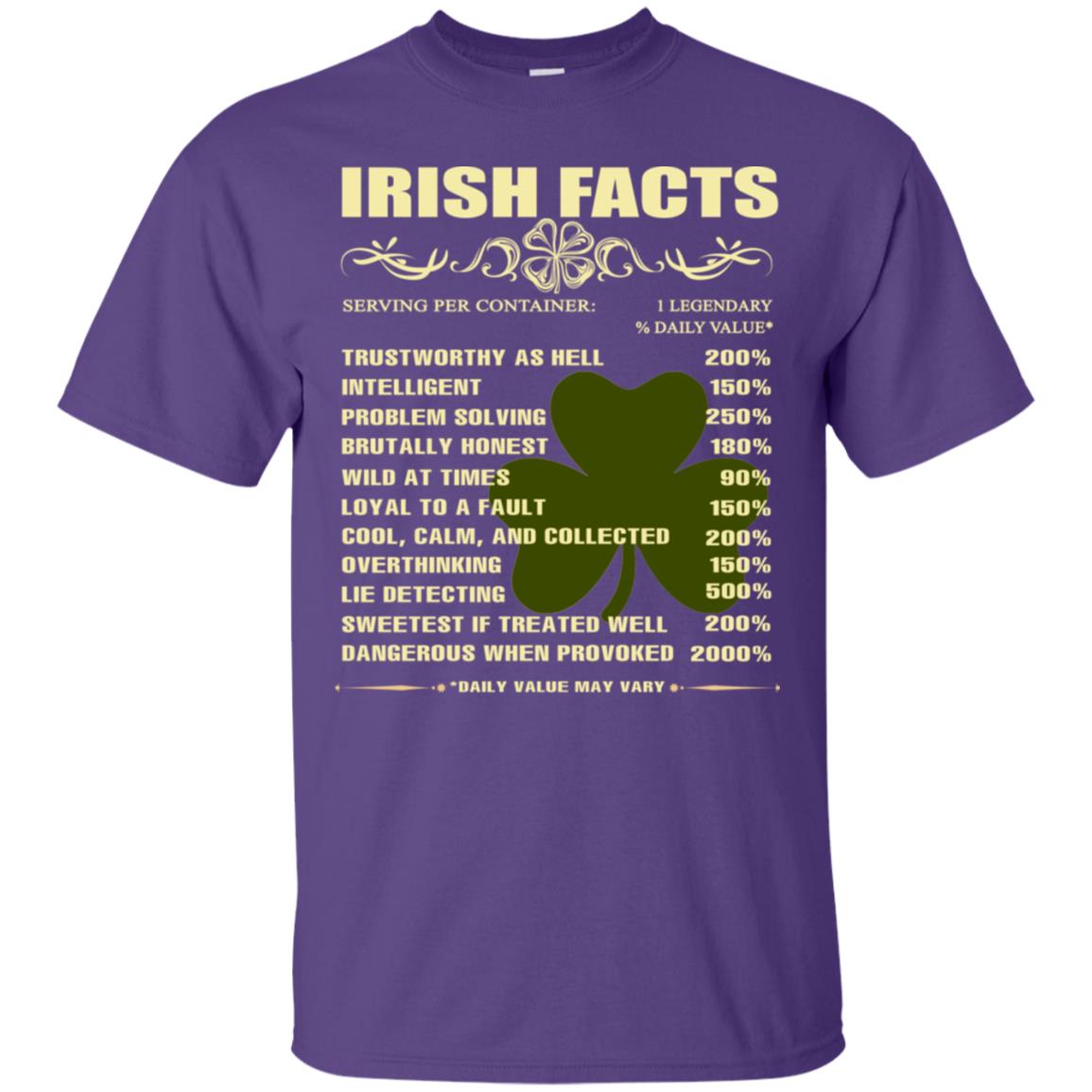 Irish Facts Intelligent Problem Solving Shirt Purple