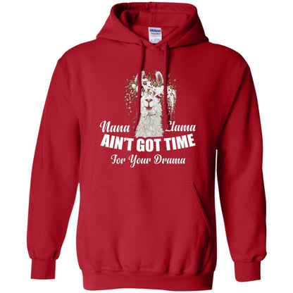 Llama Lover T-shirt Nana Llama Ain’t Got Time For Your Drama Red