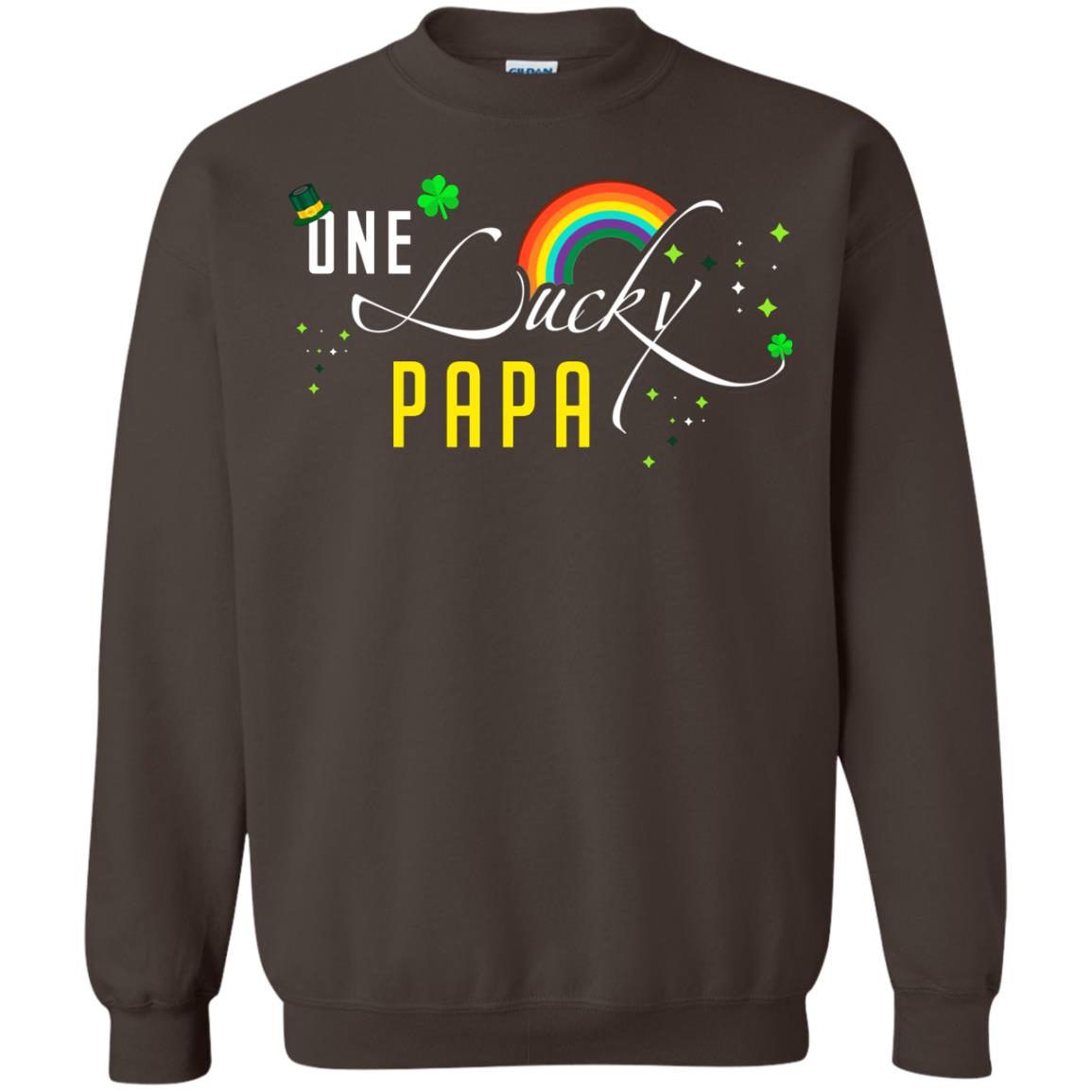 One Lucky Papa St. Patrick_s Day T-shirt Dark Chocolate