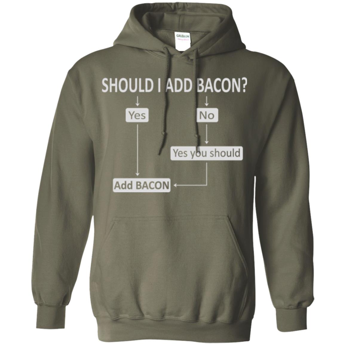 Bacon Lovers T-shirt Shoud I Add Bacon Military Green