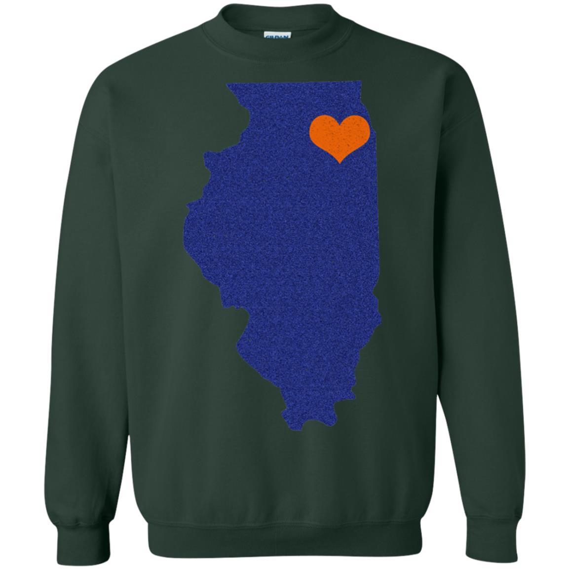 Football T-shirt Chicago Illinois Heart Forest Green