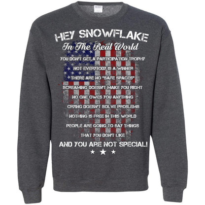 Hey Snowflake In The Real World You Don't Get A Participation Trophy Military T-shirt Dark Heather