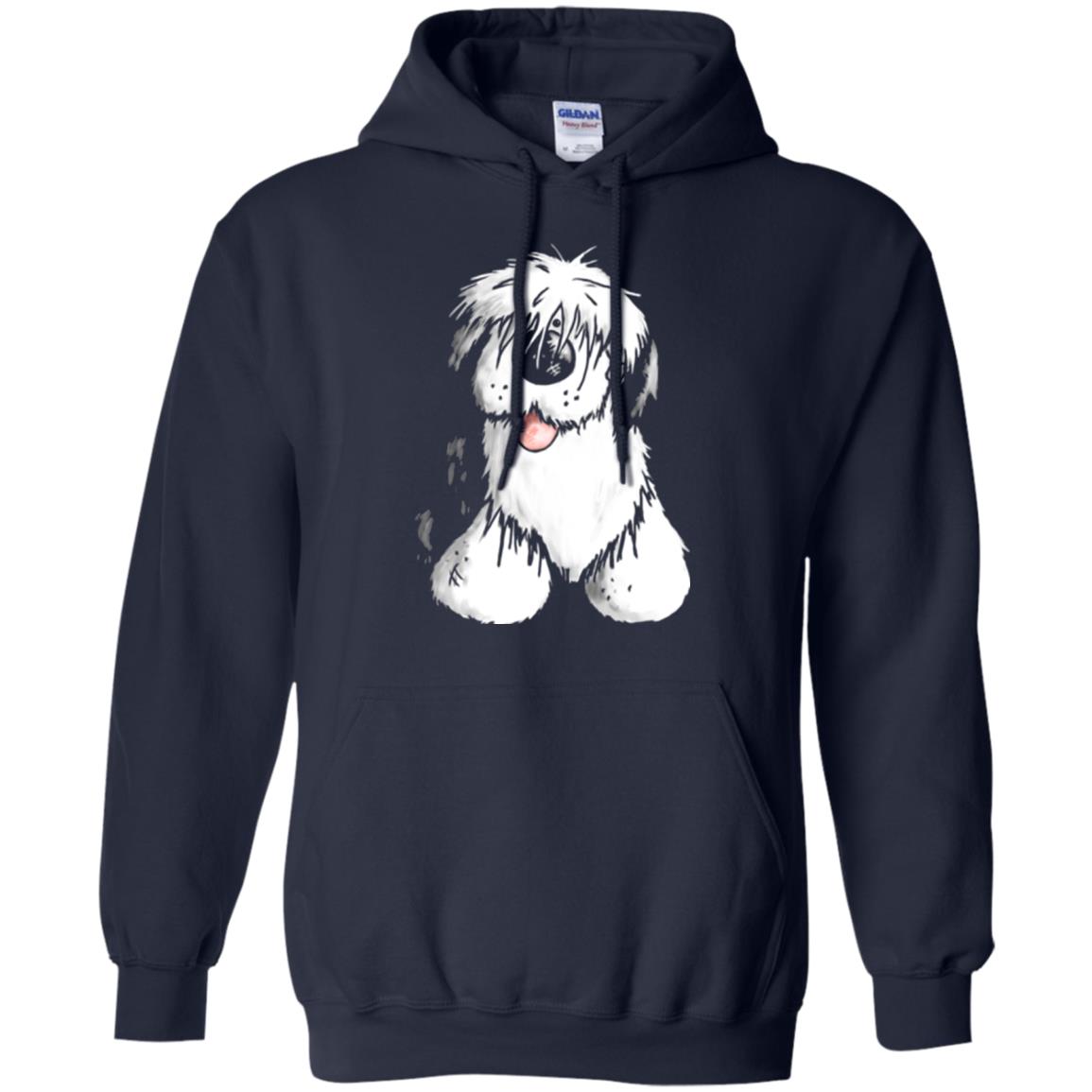 Dog Lover T-shirt Happy Old English Sheepdog Navy