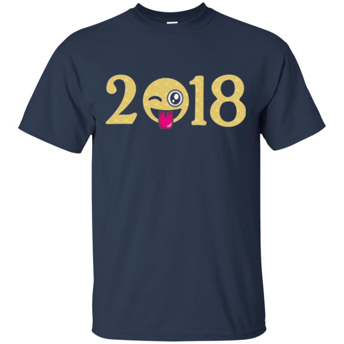 Happy New Year T-shirt Face New Year 2018 Party Navy