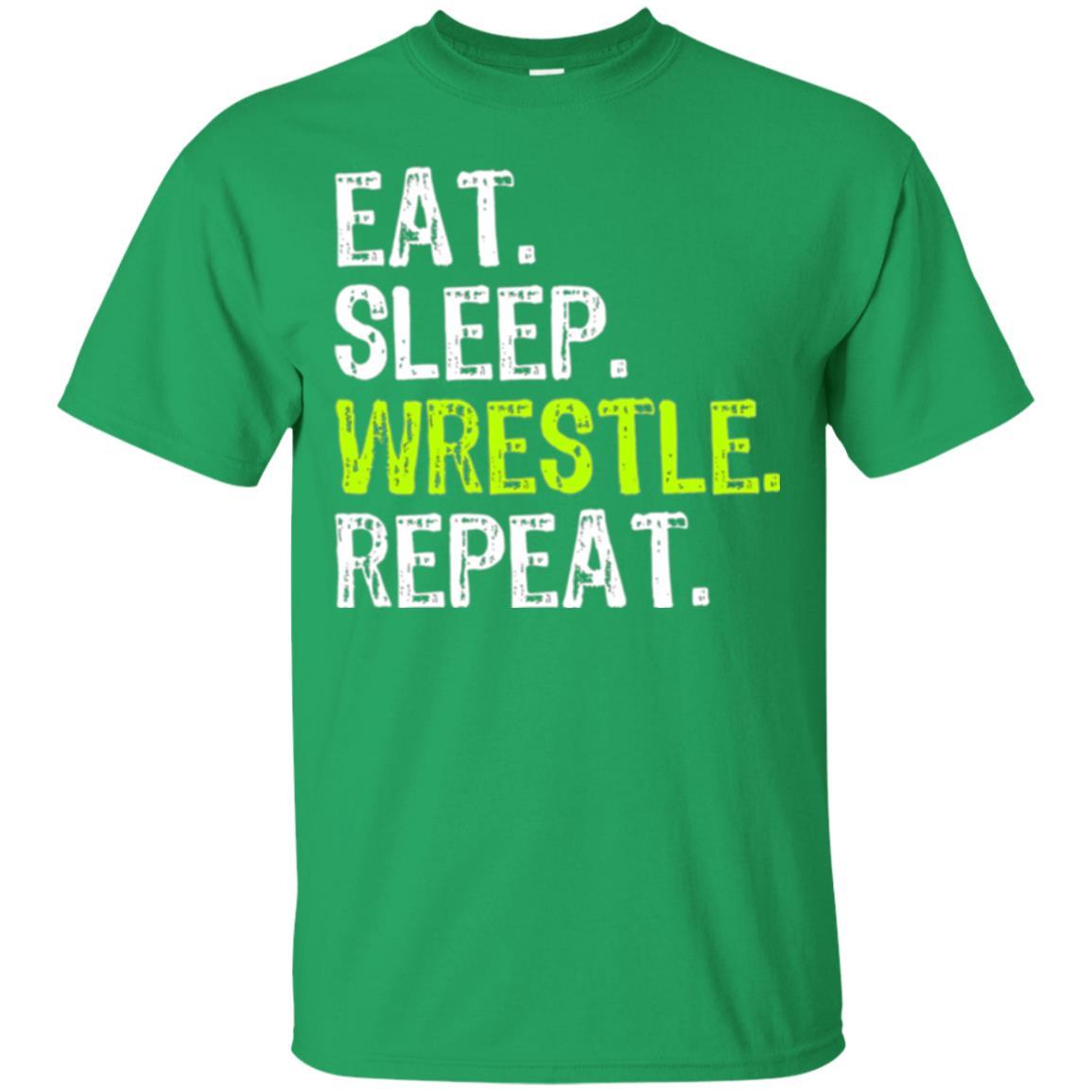 Wrestling T-shirt Eat Sleep Wrestle Repeat Irish Green