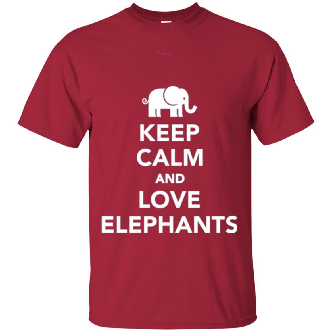 Elephant Lover T-shirt Keep Calm And Love Elephants T-shirt Cardinal