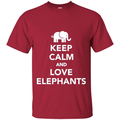 Elephant Lover T-shirt Keep Calm And Love Elephants T-shirt Cardinal