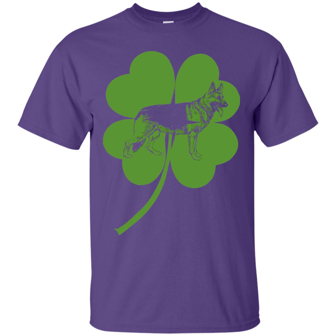 German Shepherd Shamrock St. Patrick_s Day T-shirt Purple