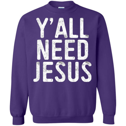 Christian T-shirt Y_all Need Jesus Purple