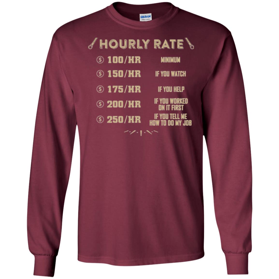 Mechanic T-shirt Mechanic Hourly Rate Maroon