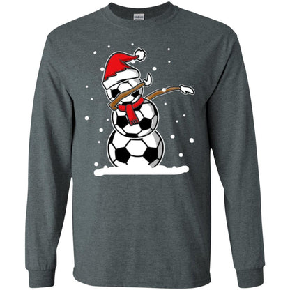 Christmas T-shirt Dabbing Snowman Soccer Dark Heather