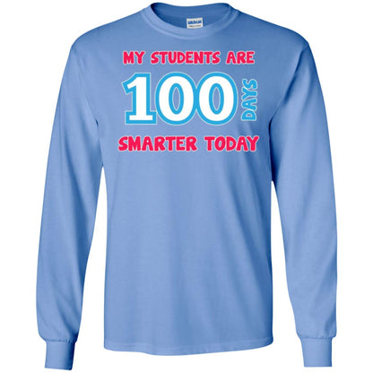 My Students Are 100 Days Smarter Today Students Teachers T-shirt Carolina Blue