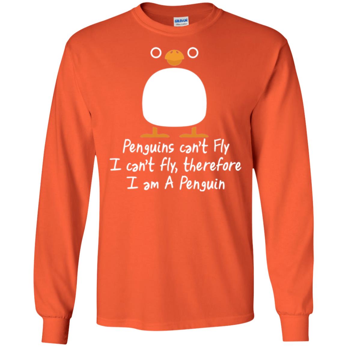 Penguin T-shirt I Can_t Fly Orange