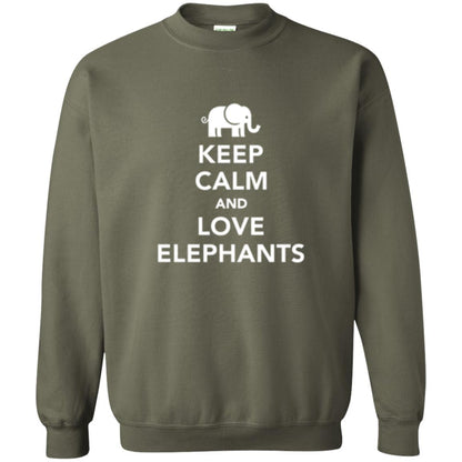 Elephant Lover T-shirt Keep Calm And Love Elephants T-shirt Military Green