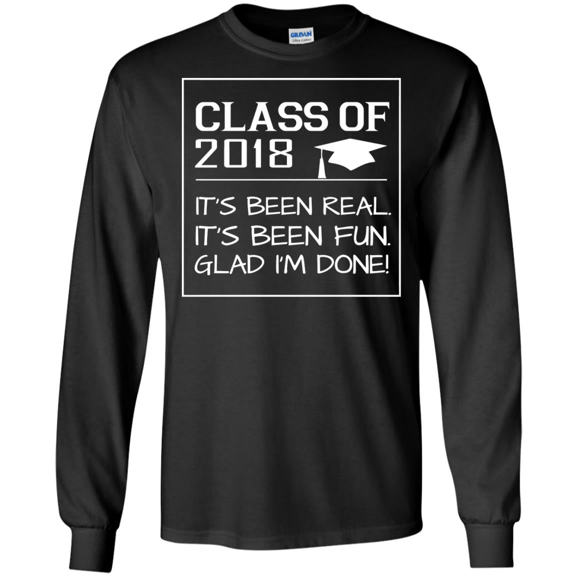 Class Of 2018 It_s Been Real It_s Been Fun Glad I_m Done Student T-shirt Black