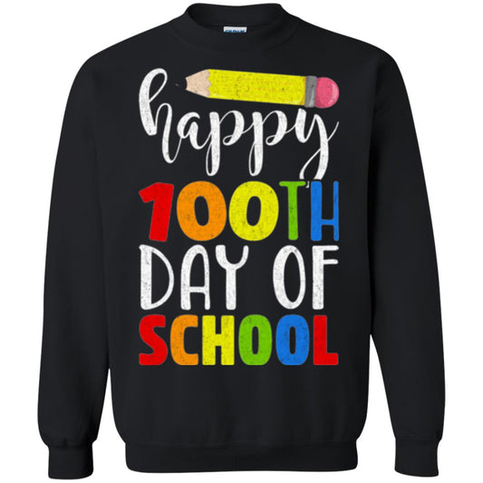 Happy 100th Day Of School T Shirt For Teachers T-shirt Black